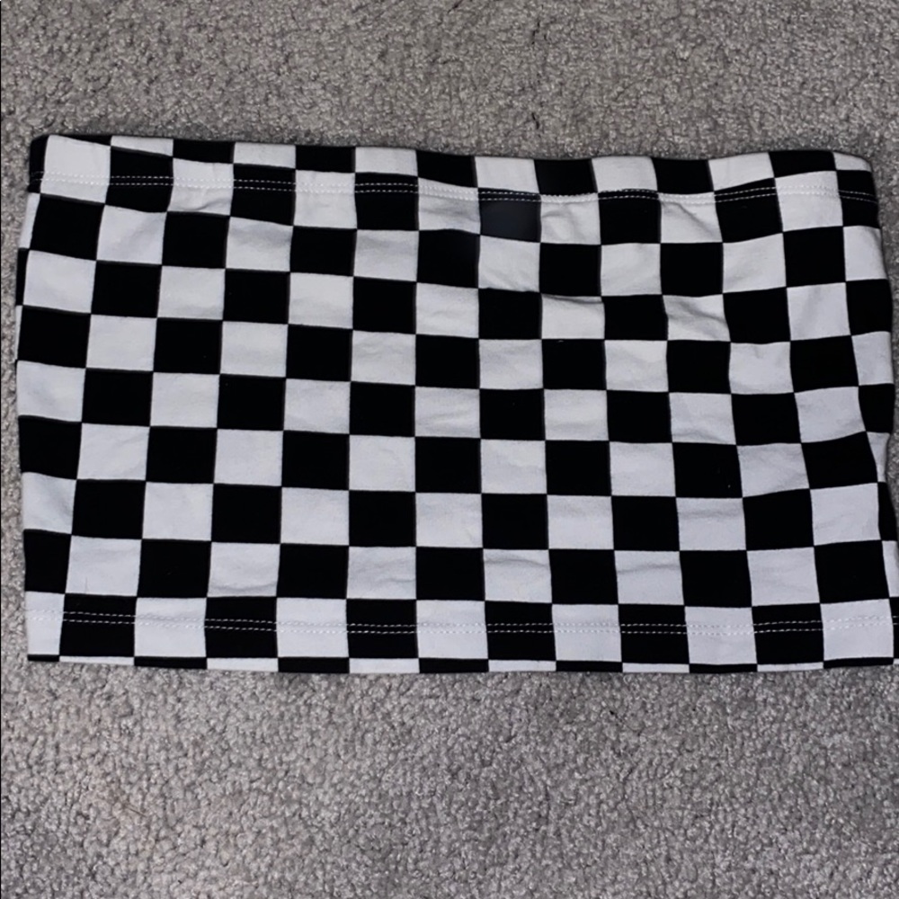 FOREVER 21 CHECKERED PRINT TUBE TOP